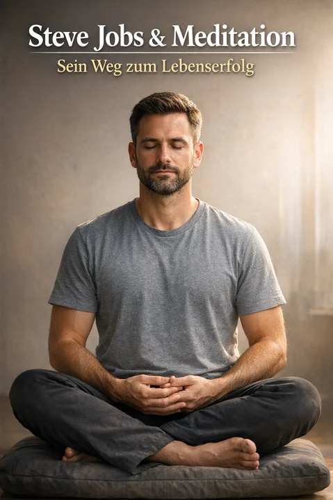 Steve Jobs in ruhiger Umgebung – inspiriert von seiner Indienreise und Zen-Praxis.
