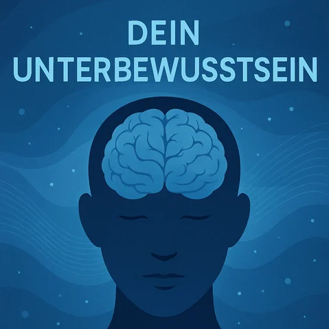 Ilustration zum Thema Unterbewustsein. Bild von einem Menschen und seinem Gehirm