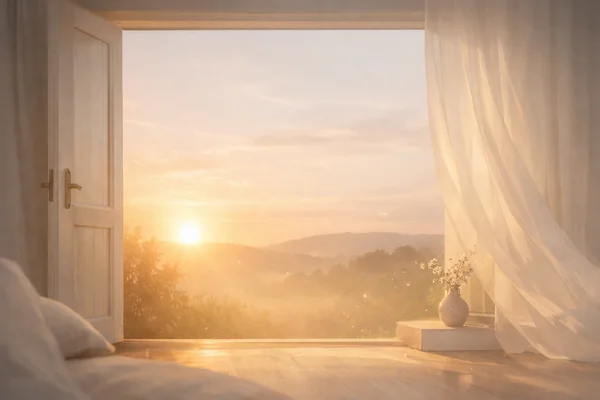 Sanftes, farbiges Bild als Symbol für eine positive Nachricht, innere Ruhe und bewusste Verbindung – Einladung zum Newsletter von Innerereise<br />